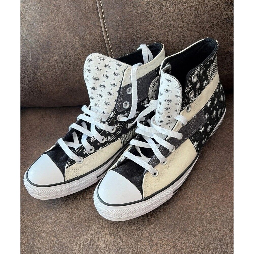 Converse Chuck Taylor All Star Hacked Patterns Black White Paisley Men 10M 12W
